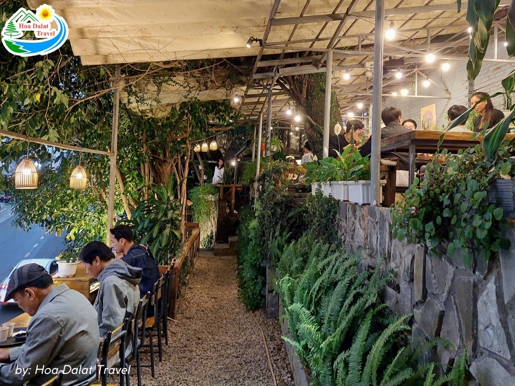 Không gian xanh mát tại An Cafe Đà Lạt