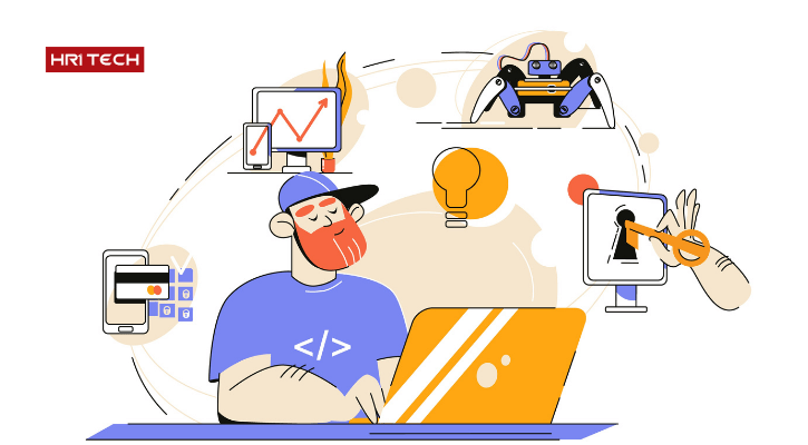 Freelancer làm việc trên máy tính hiệu suất cao